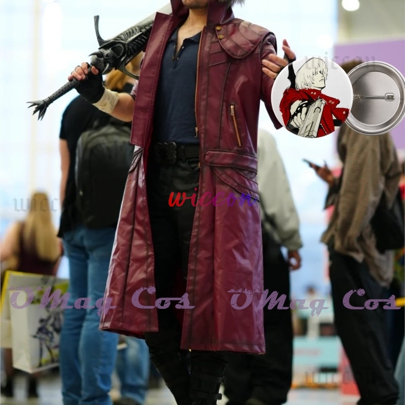 Trench Coat Men - Dante Cosplay Rode Lange Trenchcoat Shirt