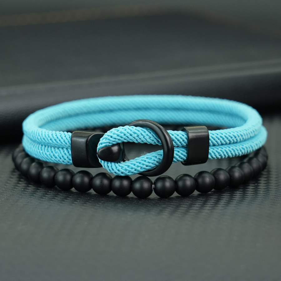 Milan Men'S Fashion - Trendy 2 Stuks Kralen Koord Armband