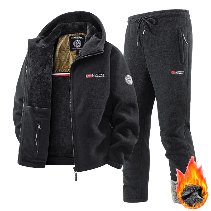 Mens Fashion Zip Up - Nieuwe winter sportkledingset heren retro trainingspak