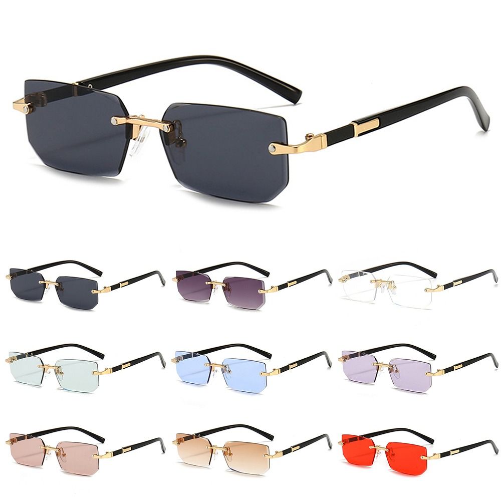 Men'S Fashion Rimless Glasses - Modieuze UV400 beschermende randloze rechthoekige zonnebrillen