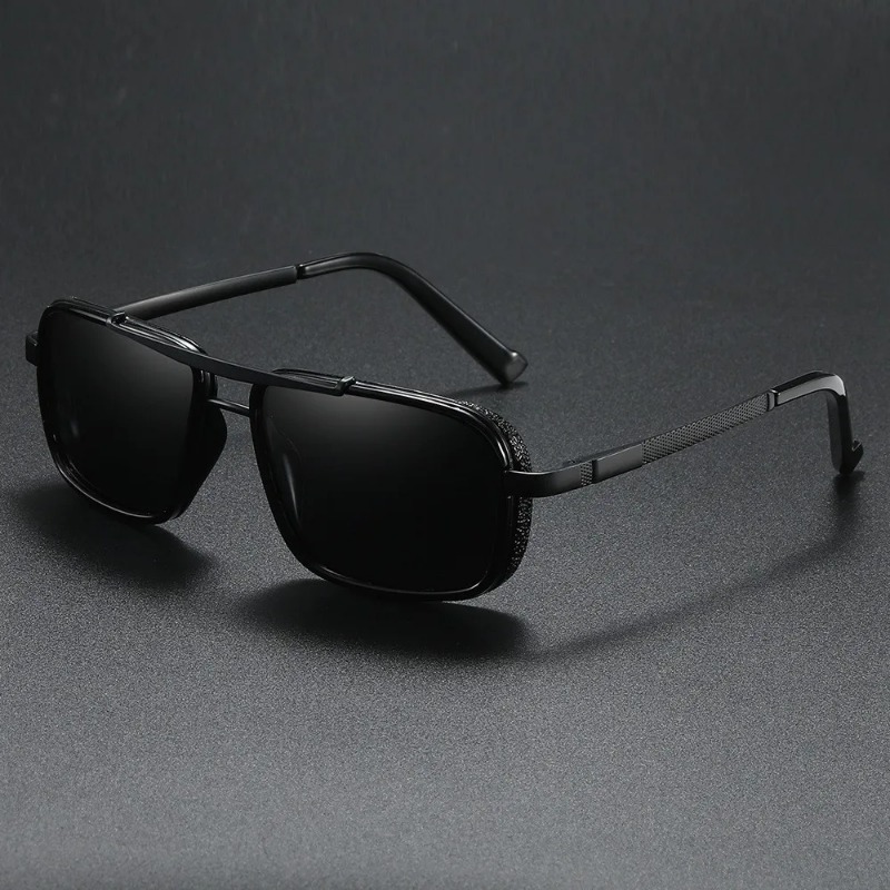 Men'S Fashion Glasses - Luxe rechthoekige heren zonnebril retro metalen