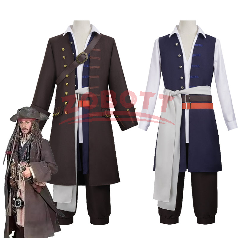 Trench Coat Men - Captain Jack Sparrow Cosplay Kostuum Mannen