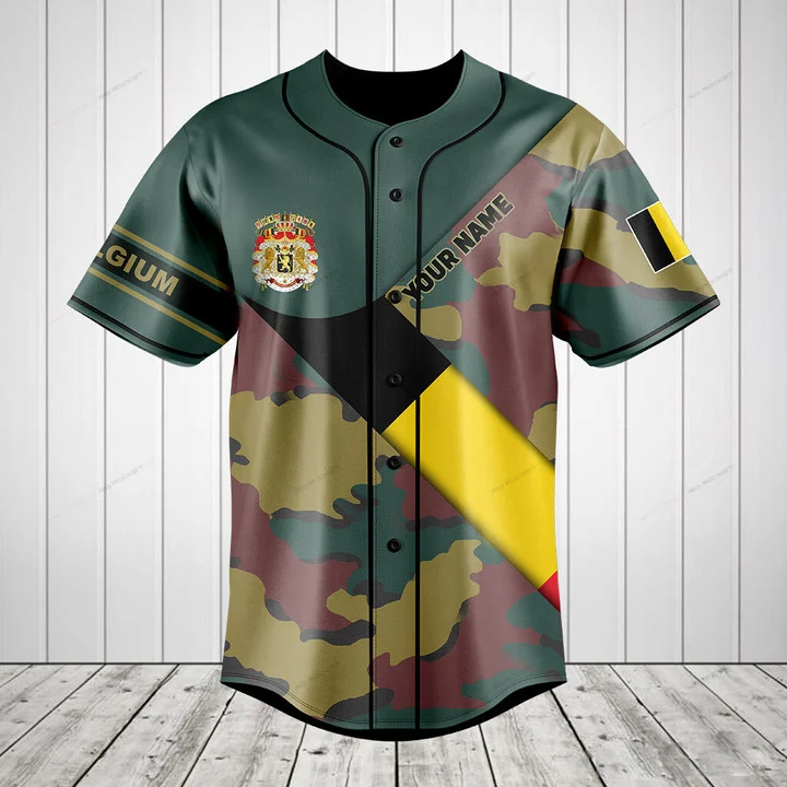 Men'S Fashion Names - Aangepaste naam België vlag camouflage grafisch
