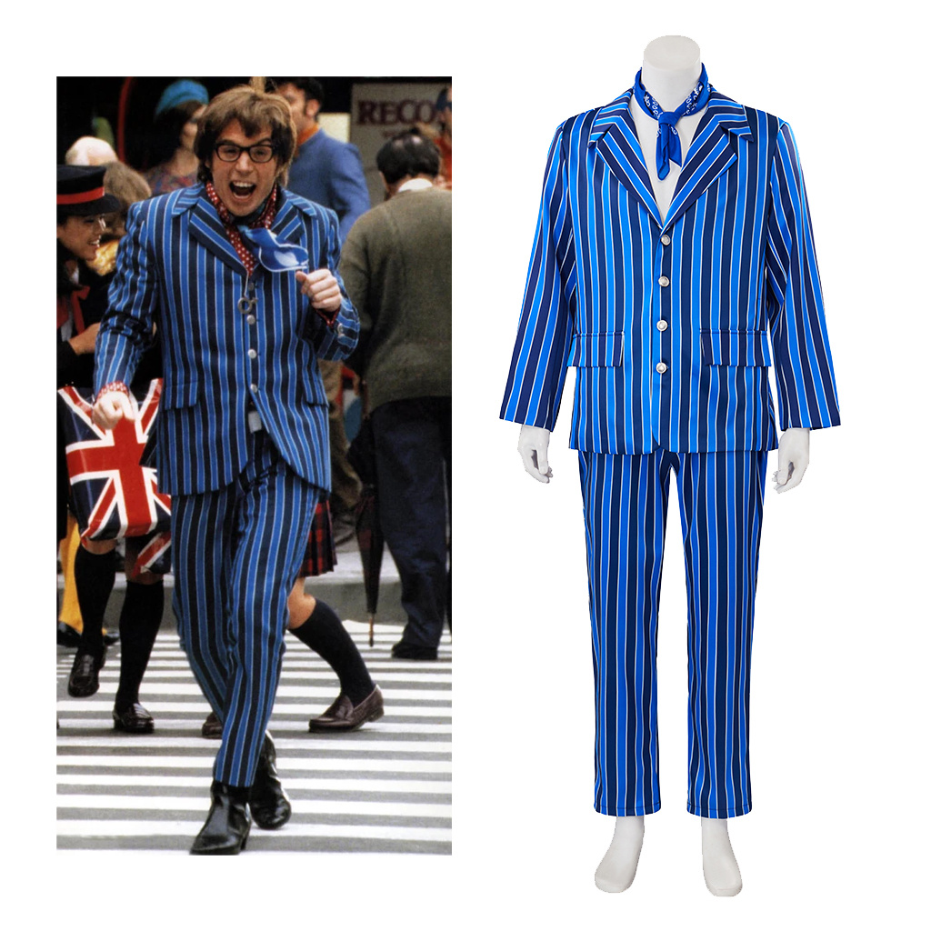 Mens Fashion In 1980S - Film Austin Powers Cosplay Kostuum Heren