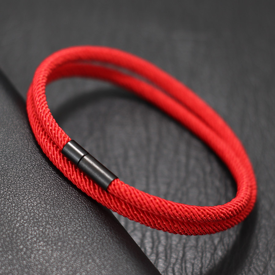 Milan Men'S Fashion - Lucky Red Mannen Armband Bilayer Milan