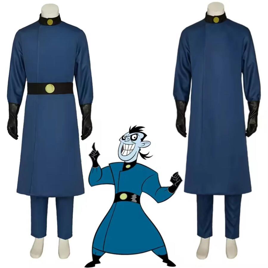 Trench Coat Men - Dr.Drakken Cosplay Kostuum Volwassen Mannen Blauwe