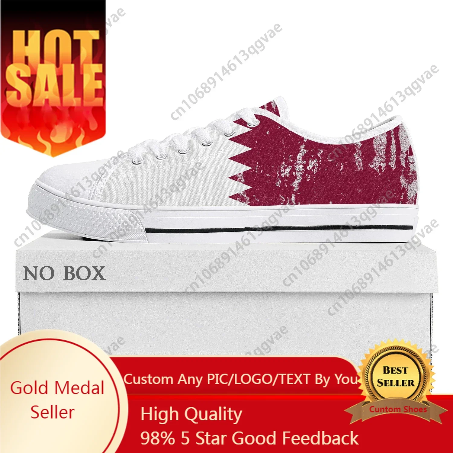 Men'S Fashion Qatar - Qatar Vlag Lage Sneakers Hoge Kwaliteit