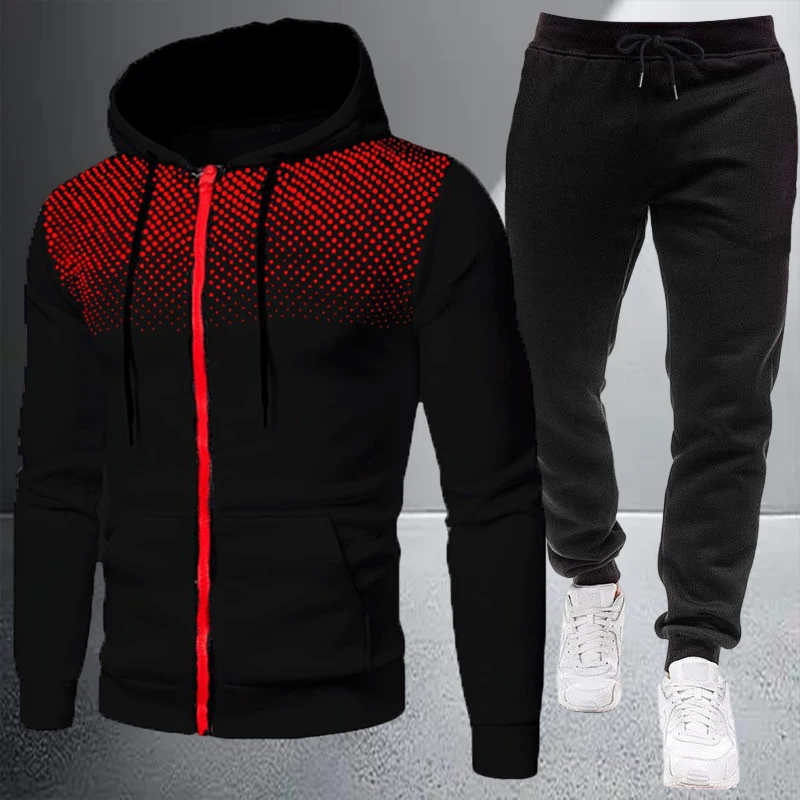 Mens Fashion Zip Up - Herfst Winter High-end Herenjas Trainingspak Casual