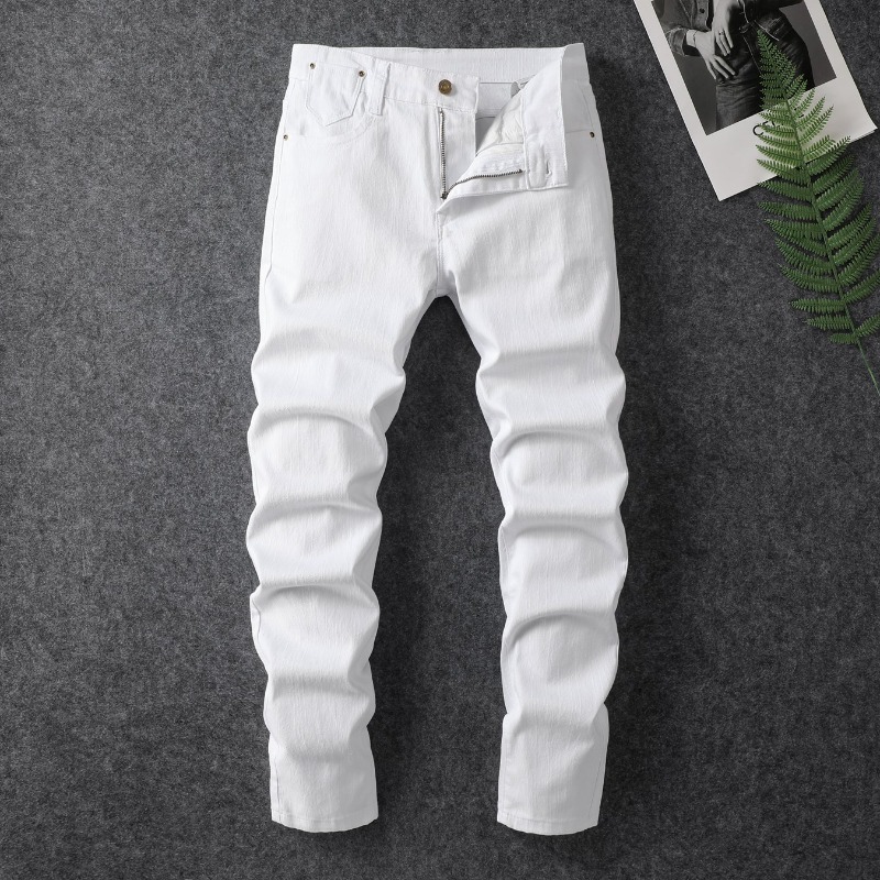 Mens Fashion Denim - Lente nieuwe witte jeans heren slanke