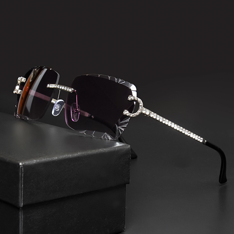 Men'S Fashion Rimless Glasses - Mode randloze vierkante zonnebril Vintage Diamond