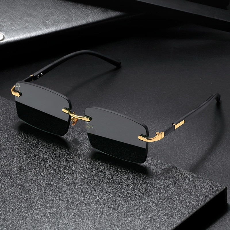 Men'S Fashion Rimless Glasses - Retro zonnebrillen voor heren, merk designer,