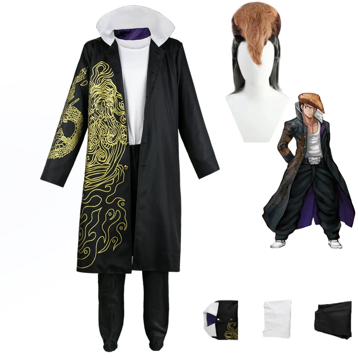 Trench Coat Men - Anime Game Mondo Owada Lange Mouwen