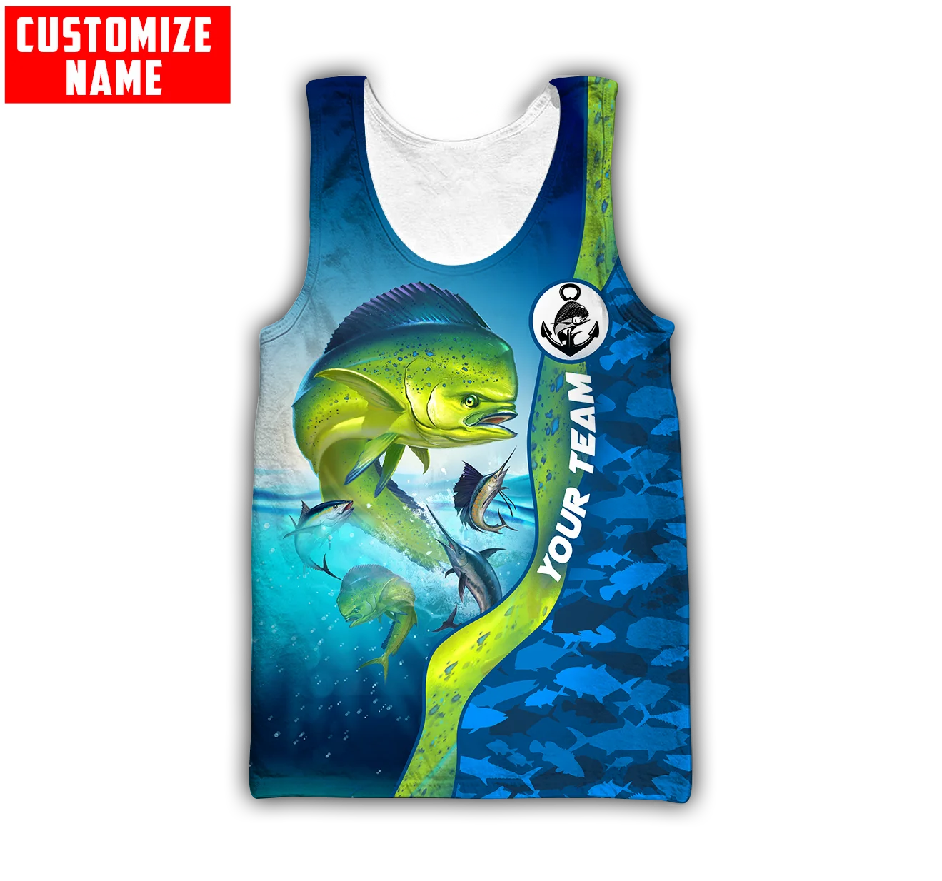 Men'S Fashion Names - Custom Naam Mahi Mahi Vissen 3D