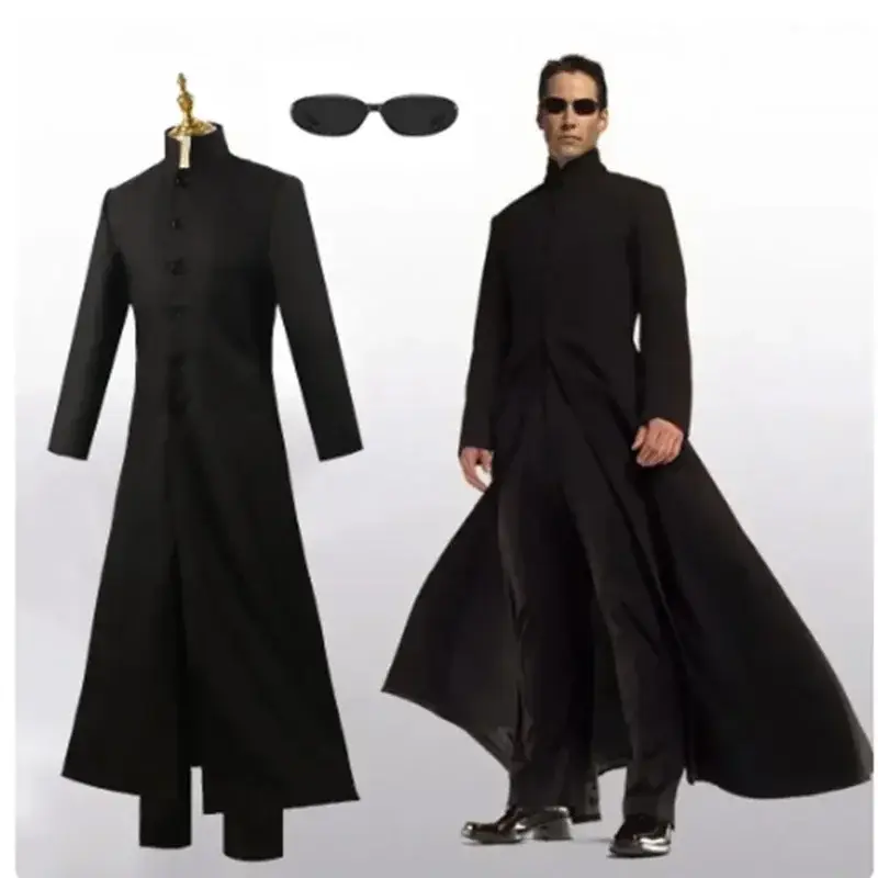 Trench Coat Men - Heren Matrix Neo Cosplay Volledige Set