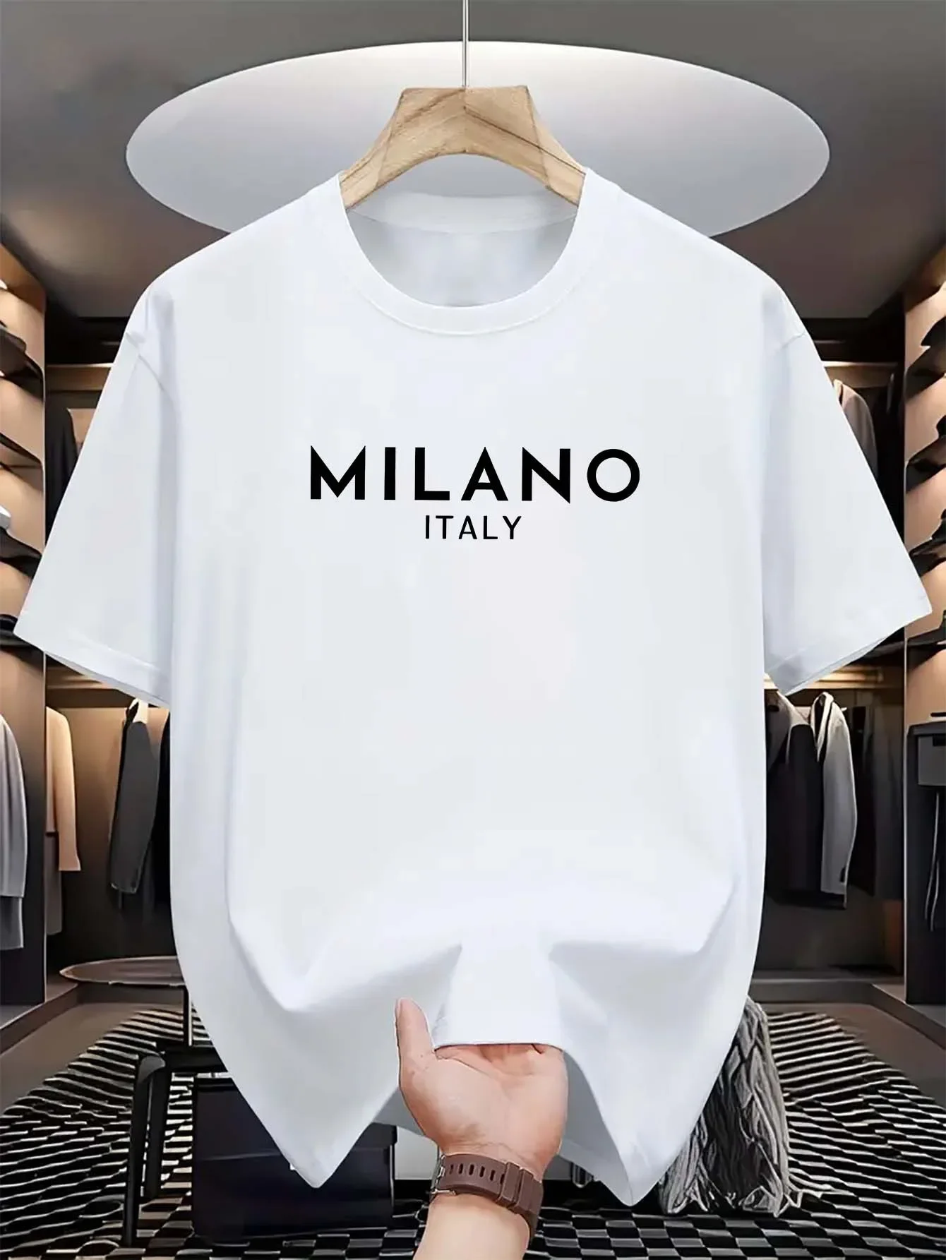 Milan Men'S Fashion - Milan Italiaans T-shirt met ronde hals