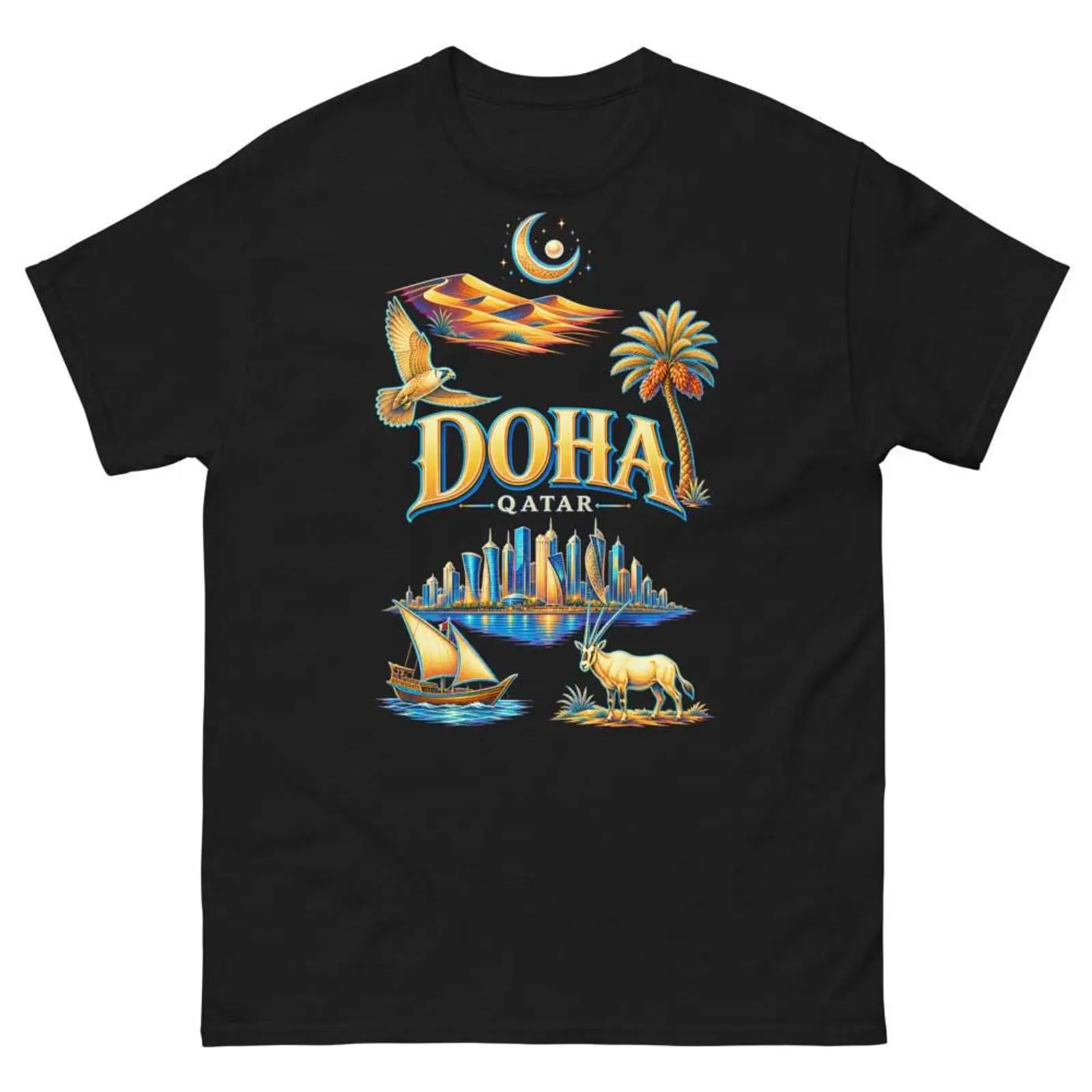 Men'S Fashion Qatar - Doha Qatar T-shirt, souvenir, reisartikel, cadeau