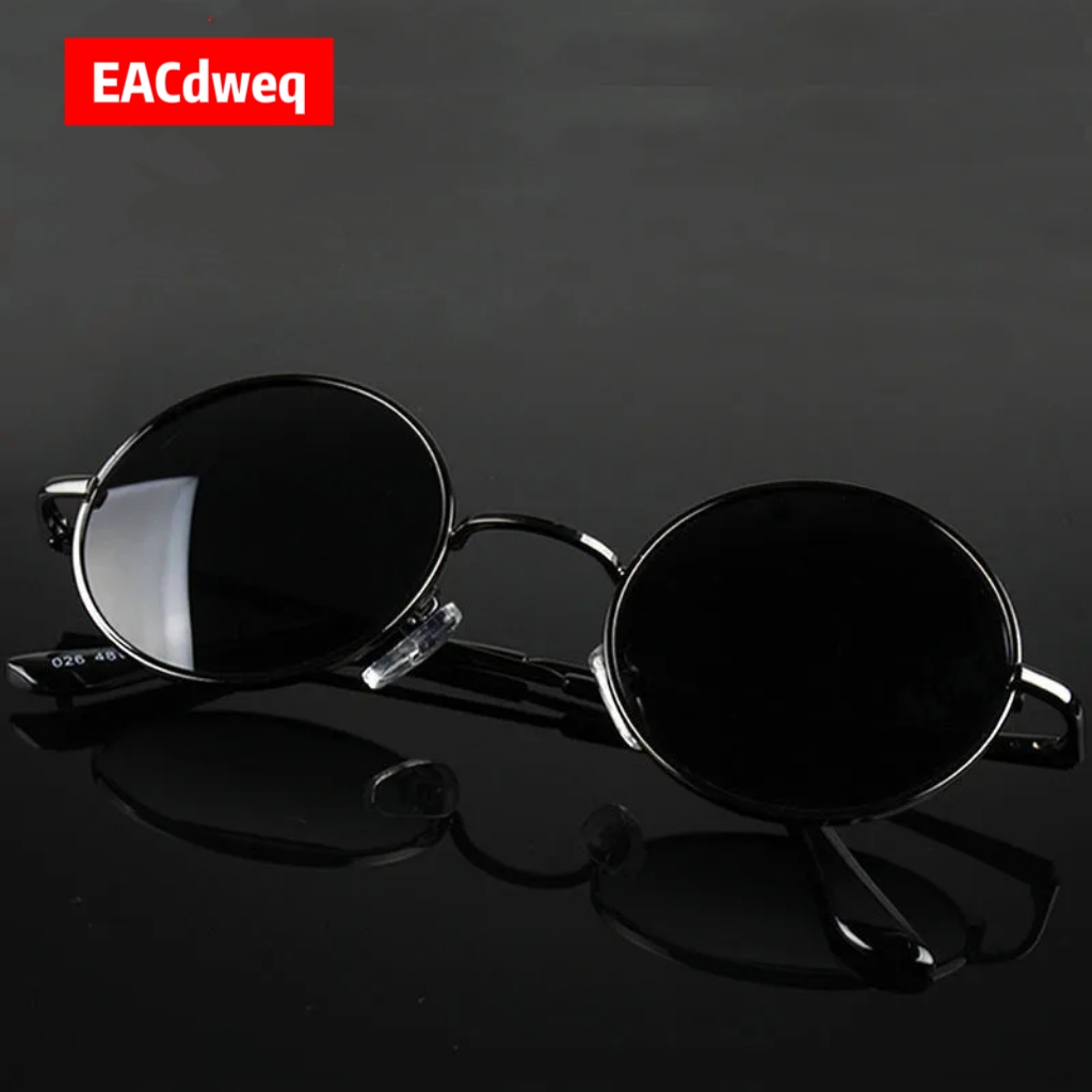 Men'S Fashion Glasses - Retro Vintage Ronde Zonnebril Heren Merk