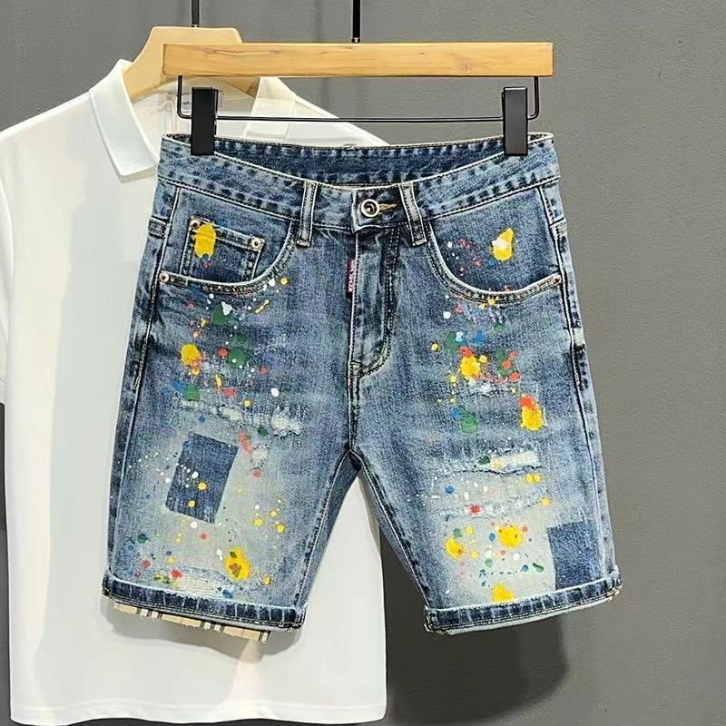 Heren korte jeans broek graffi - Men Fashion Jeans recensie en prijs