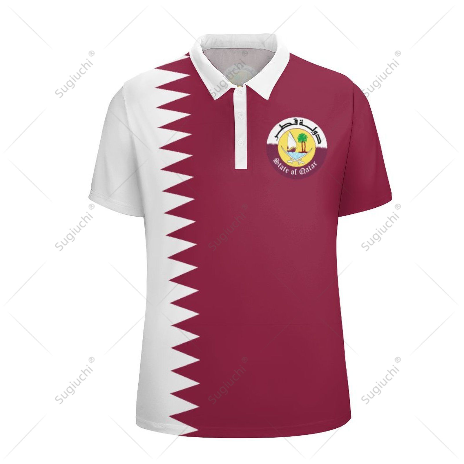 Unisex poloshirt Qatar vlag 3D - Men'S Fashion Qatar recensie en prijs