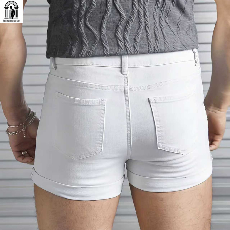 Sexy slim fit witte denim shor - Men Fashion Jeans recensie en prijs