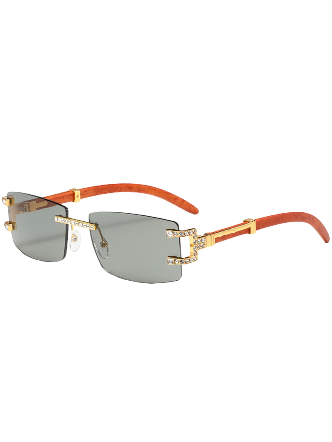 Retro mode-zonnebril met houte - Men'S Fashion Rimless Glasses recensie en prijs
