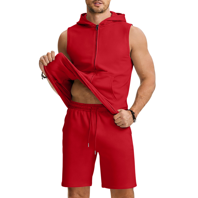 Herenpak Mouwloze Hoodie Tweed - Mens Fashion Zip Up recensie en prijs