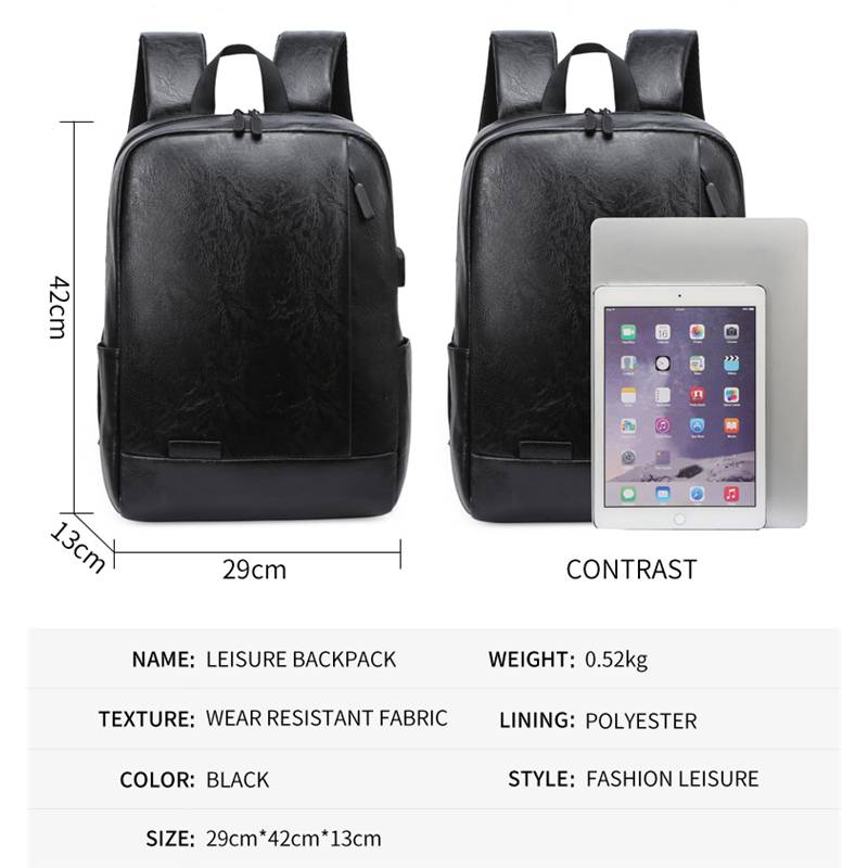 Heren modieuze rugzak PU leder - Mens Fashion Blog recensie en prijs